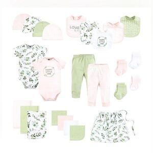 Baby Girls 25 Piece Gift Set By Hudson Baby In Pink Eucalyptus New With Tags!